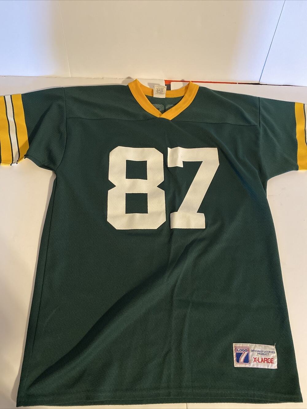 Vintage Green Bay Packers #87 Brooks Logo 7 Size XL 18/20 Jersey